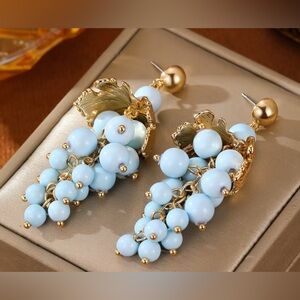 Beaded Grapevine Earrings